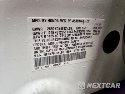 Zdjęcie 14 z 14 samochodu: 2020 HONDA PILOT EXL VIN:5FNYF6H58LB031586 - miniatura