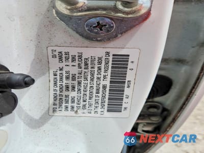 Zdjęcie 12 z 12 samochodu: 2012 HONDA CIVIC HF VIN:2HGFB2F6XCH554885 - miniatura