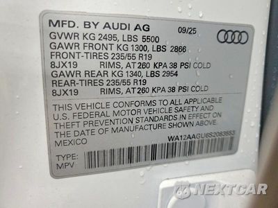 Zdjęcie 13 z 13 samochodu: 2025 AUDI Q5 PREMIUM PLUS VIN:WA12AAGU6S2083553 - miniatura