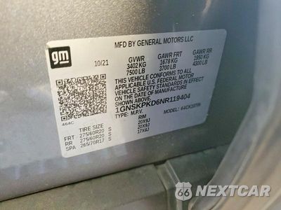 Zdjęcie 13 z 13 samochodu: 2022 CHEVROLET TAHOE K1500 Z71 VIN:1GNSKPKD6NR119404 - miniatura