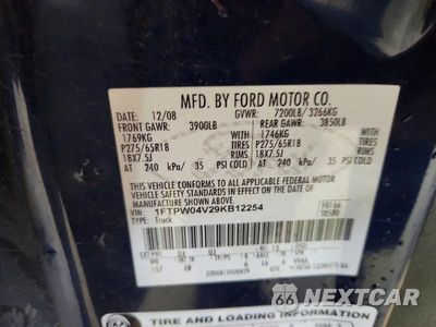 Zdjęcie 12 z 12 samochodu: 2009 FORD F150 SUPERCREW VIN:1FTPW04V29KB12254 - miniatura