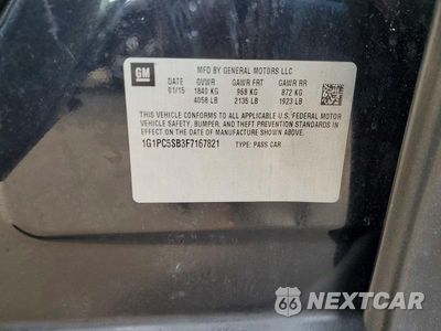 Zdjęcie 12 z 12 samochodu: 2015 CHEVROLET CRUZE LT VIN:1G1PC5SB3F7167821 - miniatura