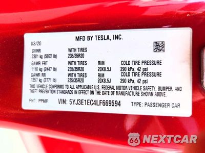 Zdjęcie 12 z 12 samochodu: 2020 TESLA MODEL 3 VIN:5YJ3E1EC4LF669594 - miniatura