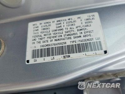 Zdjęcie 12 z 12 samochodu: 2006 HONDA ACCORD SE VIN:1HGCM56376A059258 - miniatura