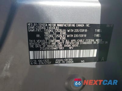 Zdjęcie 13 z 13 samochodu: 2017 TOYOTA RAV4 SE VIN:2T3JFREV0HW671963 - miniatura