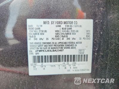 Zdjęcie 13 z 13 samochodu: 2020 FORD EDGE SEL VIN:2FMPK3J93LBA23407 - miniatura
