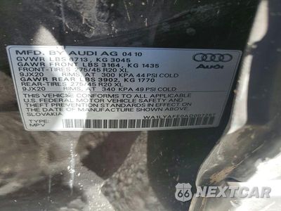 Zdjęcie 13 z 13 samochodu: 2010 AUDI Q7 PREMIUM PLUS VIN:WA1LYAFE0AD007257 - miniatura