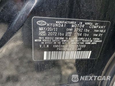 Zdjęcie 12 z 12 samochodu: 2012 HYUNDAI ELANTRA LIMITED VIN:KMHDH4AE6CU187099 - miniatura
