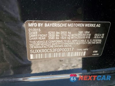 Zdjęcie 13 z 13 samochodu: 2015 BMW X5 XDRIVE35I VIN:5UXKR0C53F0P00317 - miniatura