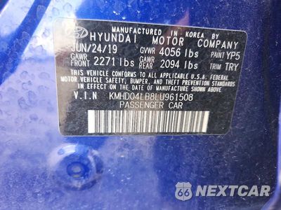 Zdjęcie 13 z 13 samochodu: 2020 HYUNDAI ELANTRA SPORT VIN:KMHD04LB8LU961508 - miniatura