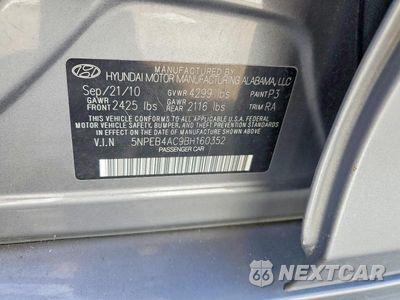 Zdjęcie 12 z 12 samochodu: 2011 HYUNDAI SONATA GLS VIN:5NPEB4AC9BH160352 - miniatura