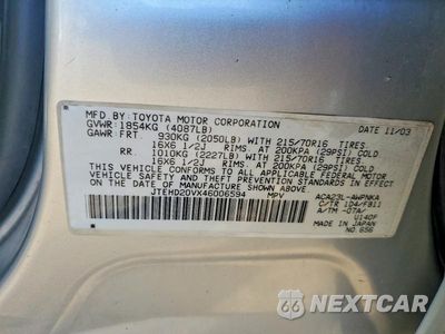 Zdjęcie 13 z 13 samochodu: 2004 TOYOTA RAV4 BASE VIN:JTEHD20VX46006594 - miniatura