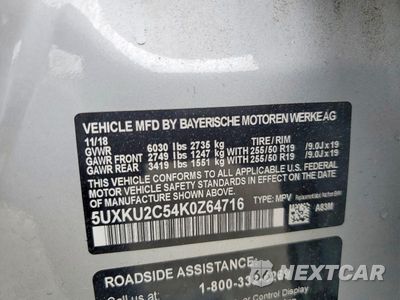Zdjęcie 14 z 14 samochodu: 2019 BMW X6 XDRIVE35I VIN:5UXKU2C54K0Z64716 - miniatura