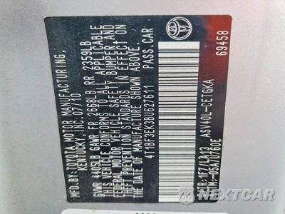 Zdjęcie 12 z 12 samochodu: 2011 TOYOTA CAMRY XLE VIN:4T1BF3EK3BU627611 - miniatura