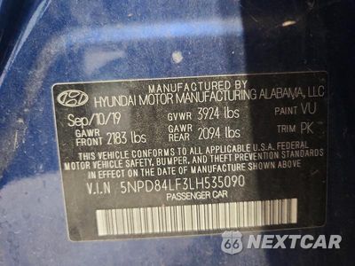 Zdjęcie 12 z 12 samochodu: 2020 HYUNDAI ELANTRA SEL VIN:5NPD84LF3LH535090 - miniatura