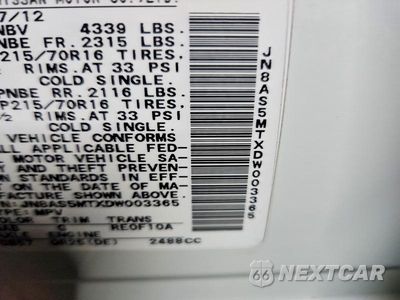 Zdjęcie 14 z 14 samochodu: 2013 NISSAN ROGUE S VIN:JN8AS5MTXDW003365 - miniatura