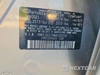 Zdjęcie 12 z 12 samochodu: 2021 HYUNDAI SONATA HYBRID BLUE VIN:KMHL24JJ8MA030252 - miniatura