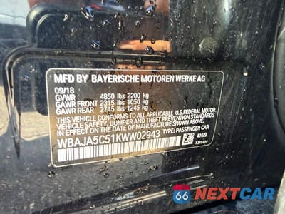 Zdjęcie 11 z 11 samochodu: 2019 BMW 5ER I VIN:WBAJA5C51KWW02943 - miniatura