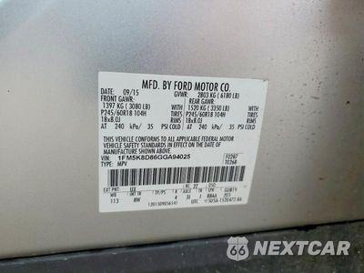 Zdjęcie 13 z 13 samochodu: 2016 FORD EXPLORER XLT VIN:1FM5K8D86GGA94025 - miniatura