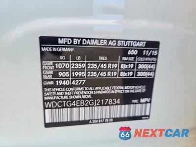 Zdjęcie 14 z 14 samochodu: 2016 MERCEDES-BENZ GLA 250 VIN:WDCTG4EB2GJ217834 - miniatura