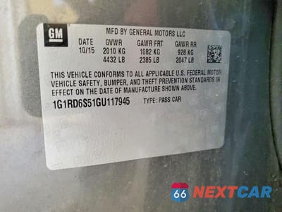 Zdjęcie 12 z 12 samochodu: 2016 CHEVROLET VOLT LTZ VIN:1G1RD6S51GU117945 - miniatura