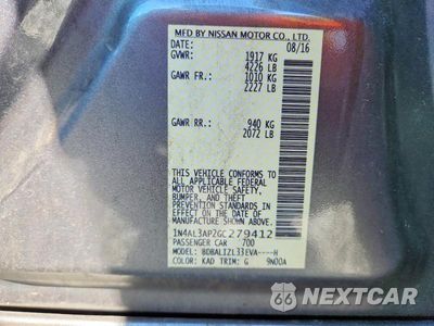 Zdjęcie 12 z 12 samochodu: 2016 NISSAN ALTIMA 2.5 SV VIN:1N4AL3AP2GC279412 - miniatura