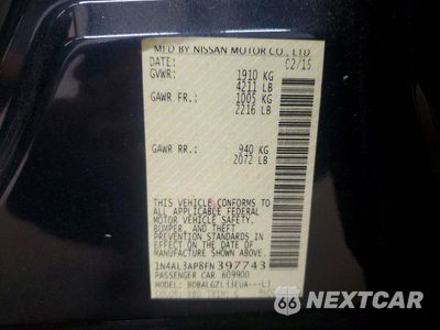 Zdjęcie 13 z 13 samochodu: 2015 NISSAN ALTIMA 2.5 S VIN:1N4AL3AP8FN397743 - miniatura