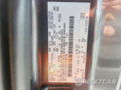 Zdjęcie 12 z 12 samochodu: 2016 FORD F150 SUPER CAB VIN:1FTEX1CP2GFB42759 - miniatura