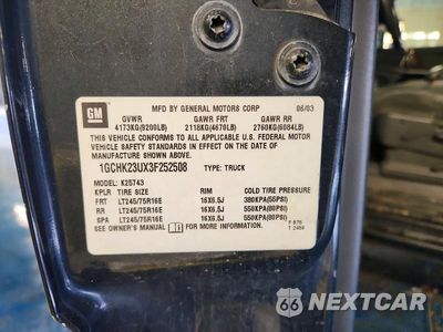 Zdjęcie 12 z 12 samochodu: 2003 CHEVROLET SILVERADO K2500 HEAVY DUTY VIN:1GCHK23UX3F252508 - miniatura