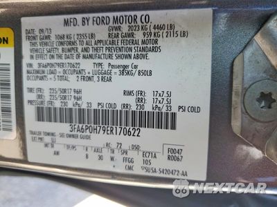 Zdjęcie 12 z 12 samochodu: 2014 FORD FUSION SE VIN:3FA6P0H79ER170622 - miniatura