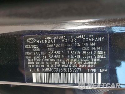 Zdjęcie 13 z 13 samochodu: 2024 HYUNDAI TUCSON SEL CONVENIENCE VIN:KM8JCCD15RU161977 - miniatura