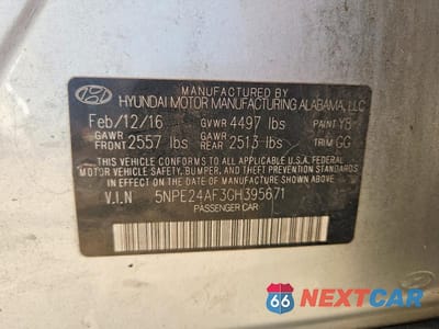 Zdjęcie 12 z 12 samochodu: 2016 HYUNDAI SONATA SE VIN:5NPE24AF3GH395671 - miniatura