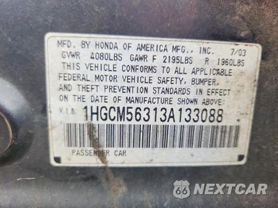Zdjęcie 12 z 12 samochodu: 2003 HONDA ACCORD LX VIN:1HGCM56313A133088 - miniatura