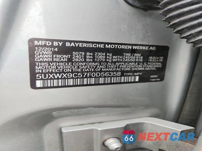 Zdjęcie 13 z 13 samochodu: 2015 BMW X3 XDRIVE28I VIN:5UXWX9C57F0D56358 - miniatura
