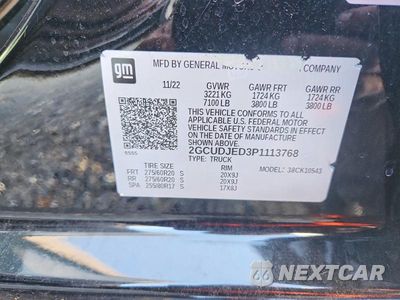 Zdjęcie 12 z 12 samochodu: 2023 CHEVROLET SILVERADO K1500 HIGH COUNTRY VIN:2GCUDJED3P1113768 - miniatura
