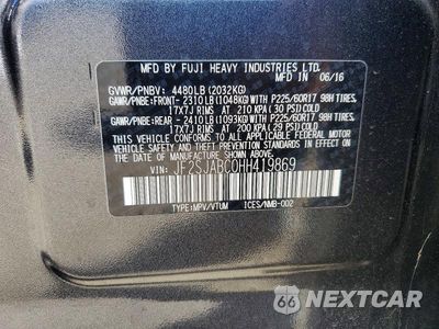 Zdjęcie 12 z 12 samochodu: 2017 SUBARU FORESTER 2.5I VIN:JF2SJABC0HH419869 - miniatura