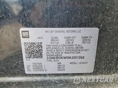Zdjęcie 13 z 13 samochodu: 2021 CHEVROLET TRAVERSE LT VIN:1GNERGKW0MJ207288 - miniatura