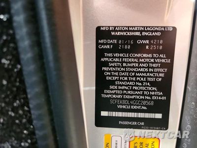 Zdjęcie 14 z 14 samochodu: 2016 ASTON MARTIN V8 VANTAGE S VIN:SCFEKBDL4GGC20568 - miniatura