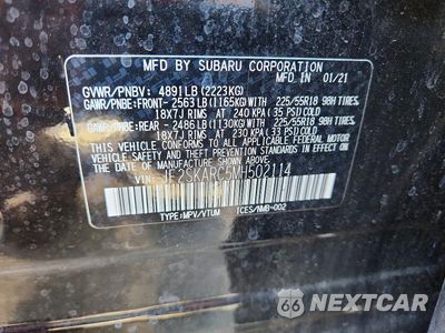 Zdjęcie 12 z 12 samochodu: 2021 SUBARU FORESTER SPORT VIN:JF2SKARC5MH502114 - miniatura