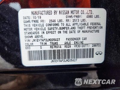 Zdjęcie 12 z 12 samochodu: 2020 INFINITI Q50 3.0T SPORT VIN:JN1EV7AP2LM205427 - miniatura