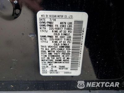 Zdjęcie 14 z 14 samochodu: 2016 NISSAN ROGUE SV VIN:JN8AT2MV0GW147055 - miniatura