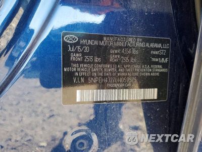 Zdjęcie 13 z 13 samochodu: 2020 HYUNDAI SONATA LIMITED VIN:5NPEH4J27LH059575 - miniatura