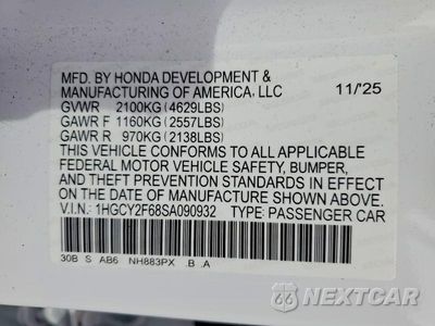 Zdjęcie 12 z 12 samochodu: 2025 HONDA ACCORD HYBRID EXL VIN:1HGCY2F68SA090932 - miniatura