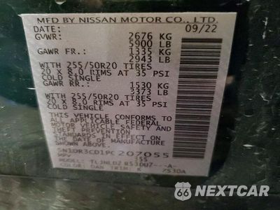 Zdjęcie 13 z 13 samochodu: 2023 NISSAN PATHFINDER SL VIN:5N1DR3CD1PC207055 - miniatura