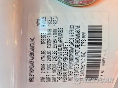 Zdjęcie 13 z 13 samochodu: 2019 ACURA RDX VIN:5J8TC1H37KL011640 - miniatura