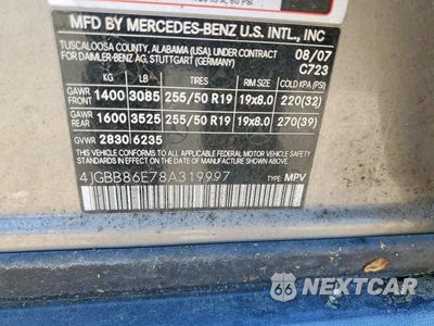 Zdjęcie 13 z 13 samochodu: 2008 MERCEDES-BENZ ML 350 VIN:4JGBB86E78A319997 - miniatura