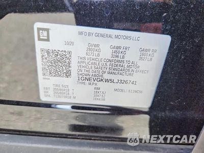 Zdjęcie 14 z 14 samochodu: 2020 CHEVROLET TRAVERSE LT VIN:1GNEVGKW5LJ326741 - miniatura