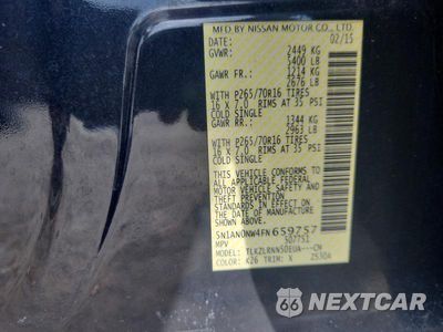 Zdjęcie 14 z 14 samochodu: 2015 NISSAN XTERRA S VIN:5N1AN0NW4FN659757 - miniatura