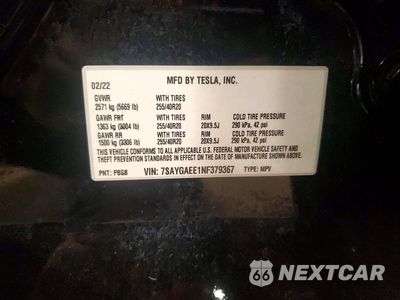 Zdjęcie 13 z 13 samochodu: 2022 TESLA MODEL Y VIN:7SAYGAEE1NF379367 - miniatura