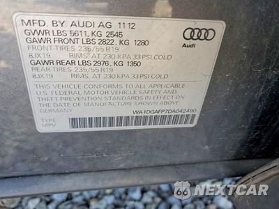 Zdjęcie 13 z 13 samochodu: 2013 AUDI Q5 PREMIUM PLUS VIN:WA1DGAFP7DA042490 - miniatura